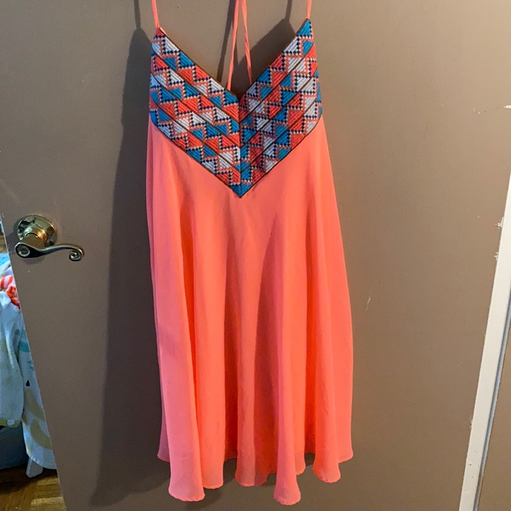 Cute pink spaghetti strap dress